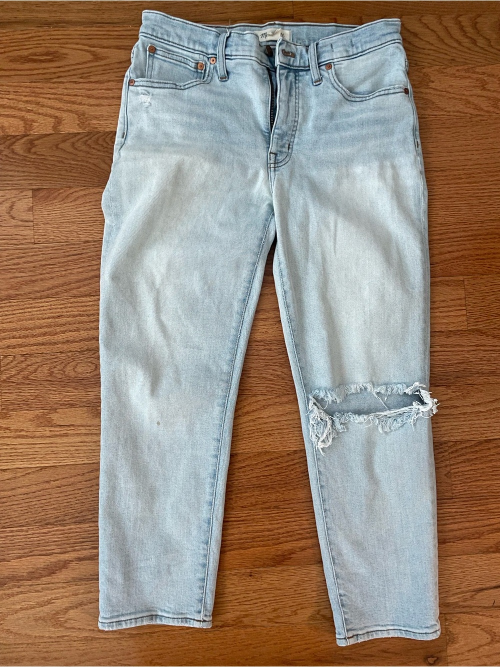Madewell Midrise Straight-Leg Distressed Jeans